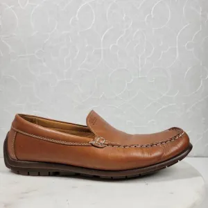 Ecco Classic Moc 2 Driving Loafer Mens 43 Tanned Brown Leather Moccasin Shoes