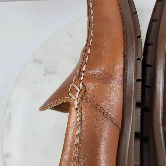 Ecco Classic Moc 2 Driving Loafer Mens 43 Tanned Brown Leather Moccasin Shoes