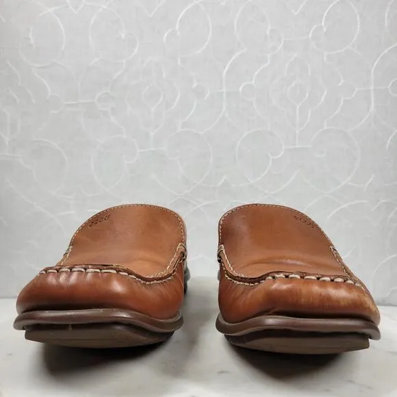 Ecco Classic Moc 2 Driving Loafer Mens 43 Tanned Brown Leather Moccasin Shoes
