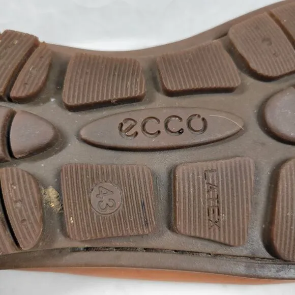Ecco Classic Moc 2 Driving Loafer Mens 43 Tanned Brown Leather Moccasin Shoes