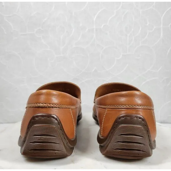 Ecco Classic Moc 2 Driving Loafer Mens 43 Tanned Brown Leather Moccasin Shoes