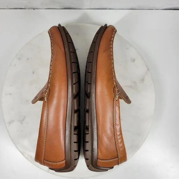 Ecco Classic Moc 2 Driving Loafer Mens 43 Tanned Brown Leather Moccasin Shoes