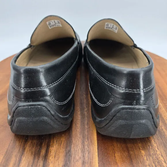 Ecco Classic Moc 2.0 Driving Shoes Men's 10 44 Black Leather Slip On Loafers