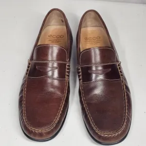 ECCO Driving Moccasin Penny Loafers Brown Leather Men's EU 47 / US 13-13.5