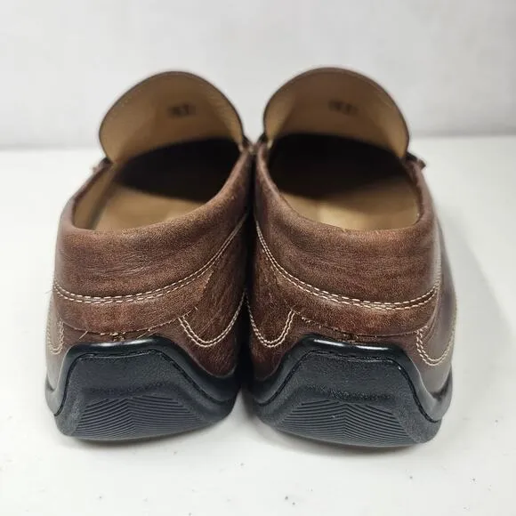 ECCO Driving Moccasin Penny Loafers Brown Leather Men's EU 47 / US 13-13.5