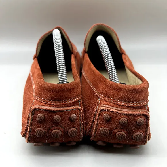 Ecco Dynamic Moc 2.0 Driving Loafers Men Size 8 8.5 Wide US, 42 EU Orange Suede