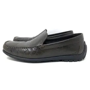 Ecco Leather Croc Embossed Driving Loafers Mens Size 41 US 10.5 Slip-On Moccasin