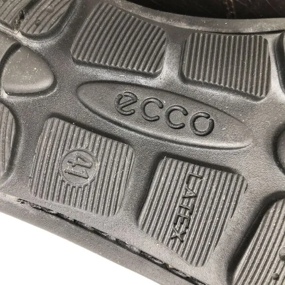 Ecco Leather Croc Embossed Driving Loafers Mens Size 41 US 10.5 Slip-On Moccasin