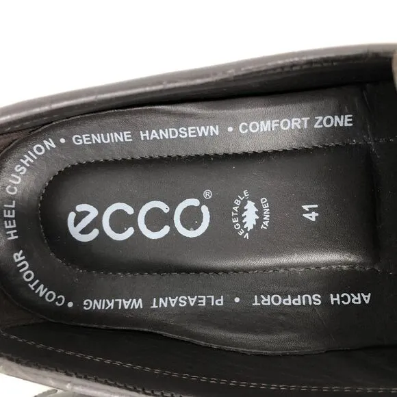 Ecco Leather Croc Embossed Driving Loafers Mens Size 41 US 10.5 Slip-On Moccasin