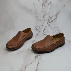 Ecco Loafers Men 8.5 42 Brown Leather Penny Driving Boat Leather Slip On Shoe