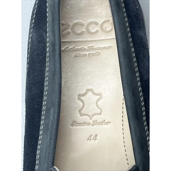 Ecco Moccasins Driving Loafers Mens 10 US 44 EU Suede Navy Mocs Slip On Shoes
