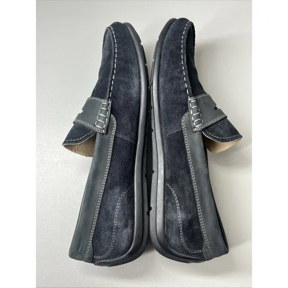 Ecco Moccasins Driving Loafers Mens 10 US 44 EU Suede Navy Mocs Slip On Shoes