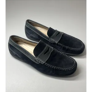 Ecco Moccasins Driving Loafers Mens 10 US 44 EU Suede Navy Mocs Slip On Shoes