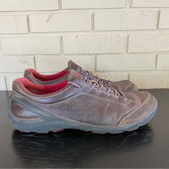 Ecco Shoes Biom Grip Sneakers Brown Leather Hiking Walking Golf Size 45 US 11