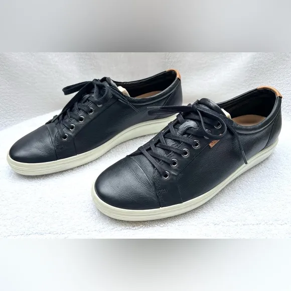 ECCO Soft 7 Men's Leather Sneaker - Black - EU 42/US 8-8.5