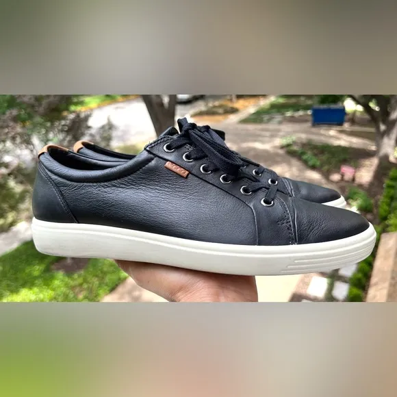 ECCO Soft 7 Men's Leather Sneaker - Black - EU 42/US 8-8.5