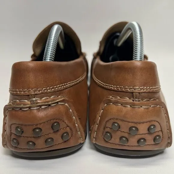 ECCO Mens Leather Brown Pebbled Moc Driving Penny Loafers EU 44/US 10-10.5