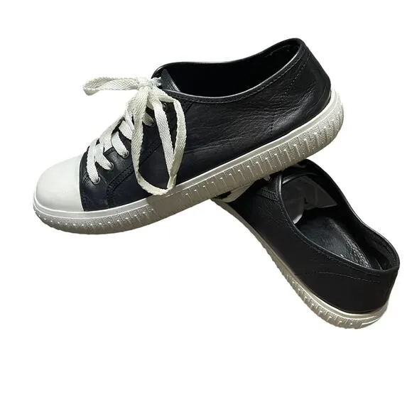 EILEEN FISHER BLACK LEATHER NOD  SNEAKERS SIZE 9.5