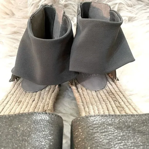 Eileen Fisher Coy Espadrilles Pewter Size 6.5