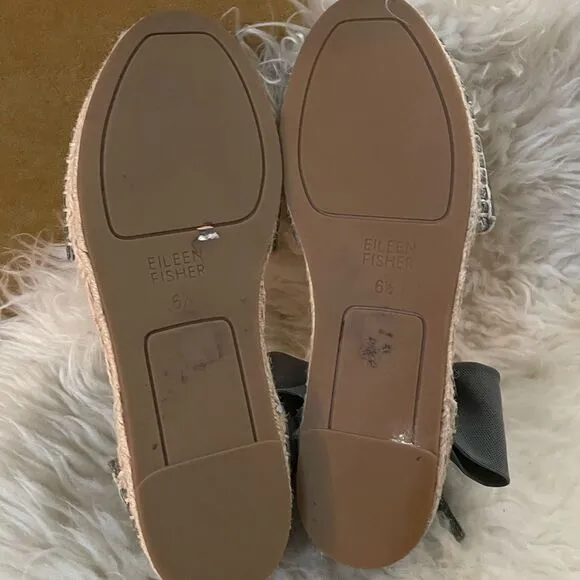 Eileen Fisher Coy Espadrilles Pewter Size 6.5