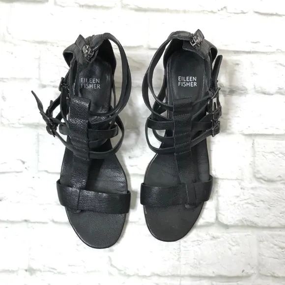 Eileen Fisher Echo leather gladiator sandals