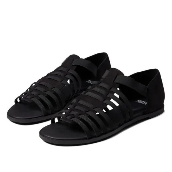 Eileen Fisher Rato Womens Casual Elastic Gladiator Sandals in Black Size 6.5