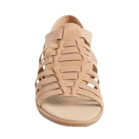 Eileen Fisher Rato Womens Casual Elastic Gladiator Sandals in Khaki Size 6.5