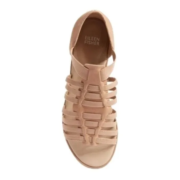 Eileen Fisher Rato Womens Casual Elastic Gladiator Sandals in Khaki Size 6.5