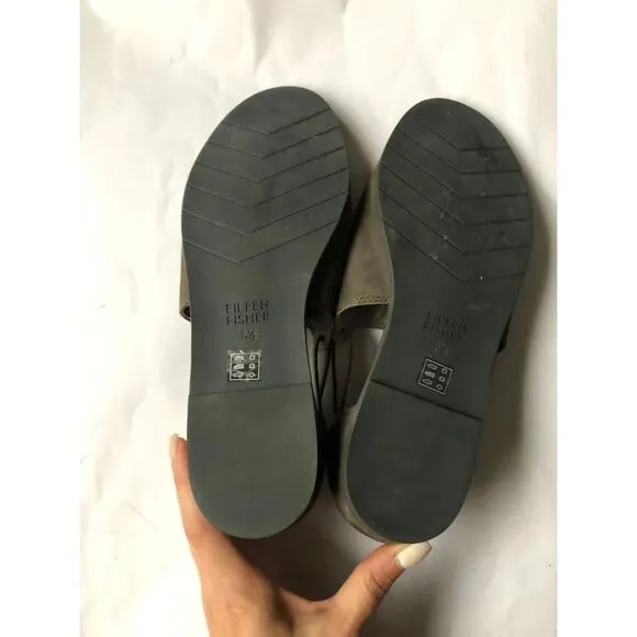 Eileen Fisher Spell open toe flat sandals size 6.5
