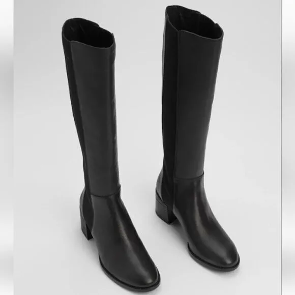Eileen Fisher Vero Cudio Destry leather &amp; recycled  stretch knit boot size 5 NWT