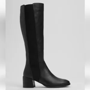 Eileen Fisher Vero Cudio Destry leather &amp; recycled  stretch knit boot size 5 NWT