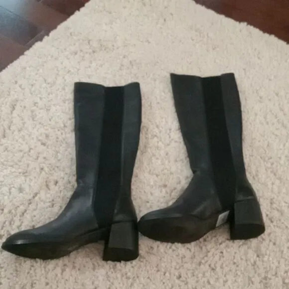 Eileen Fisher Vero Cudio Destry leather &amp; recycled  stretch knit boot size 5 NWT