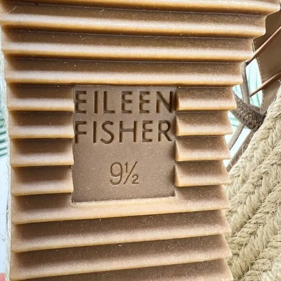 Eileen Fisher Wanda Metallic Nude Strappy Espadrille Wedge Sandal Size 9.5 NWOB