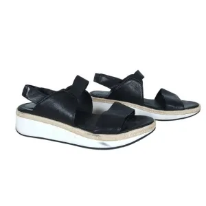Eileen Fisher Womens Sandals 10 Platform Espadrille Black Comfort Casual Shoe