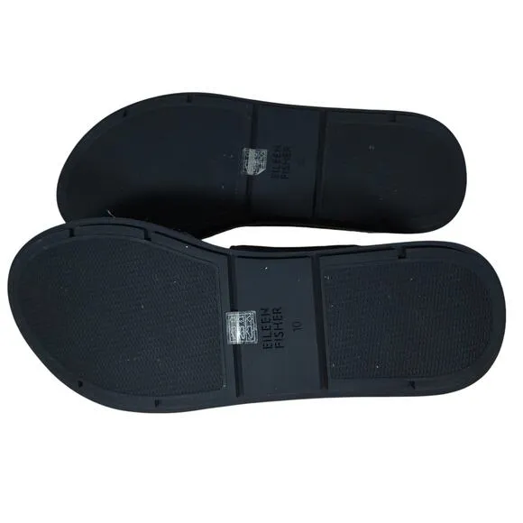 Eileen Fisher Womens Sandals 10 Platform Espadrille Black Comfort Casual Shoe