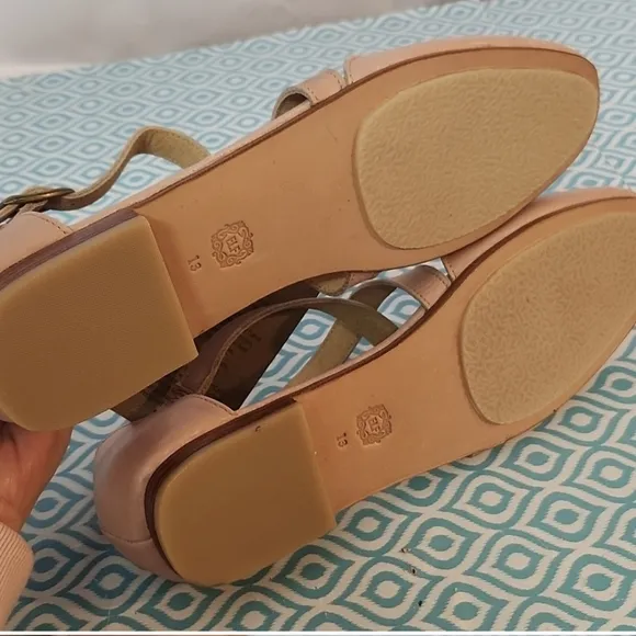 ELF Mangrove Handmade Leather Strappy Mary Jane Flats size 13 NWT