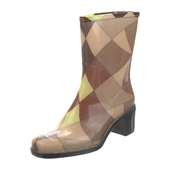 Emilio Pucci Rubber Argyle Pattern Rain Boots - 39 / 9