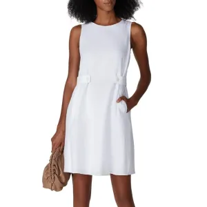 Emporio Armani White Side Button Linen Sleeveless Dress, Size FR 42 / US 10