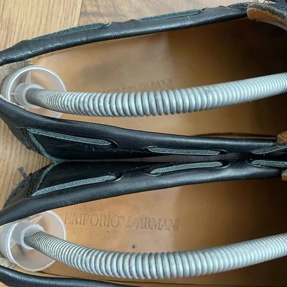Emporio Armani Driving Loafers Moccasins Leather Horsehair $675 Mens 8