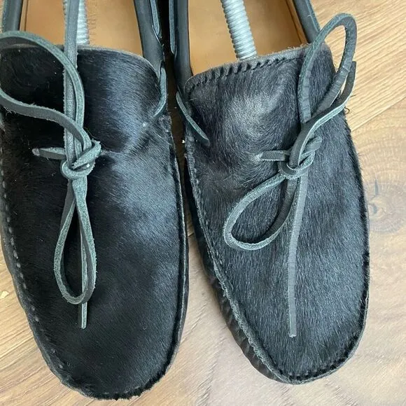 Emporio Armani Driving Loafers Moccasins Leather Horsehair $675 Mens 8