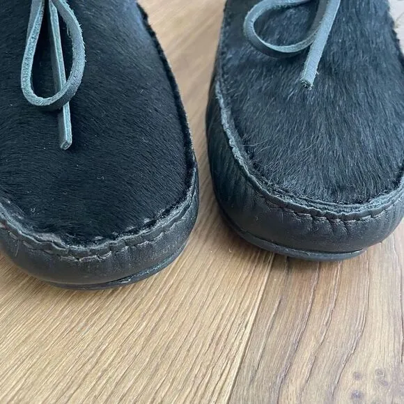 Emporio Armani Driving Loafers Moccasins Leather Horsehair $675 Mens 8