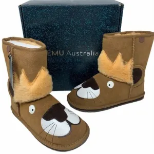EMU Australia Unisex Kids Leo Lion Boots Brown New