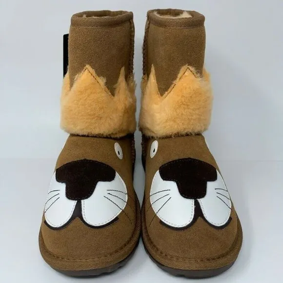 EMU Australia Unisex Kids Leo Lion Boots Brown New