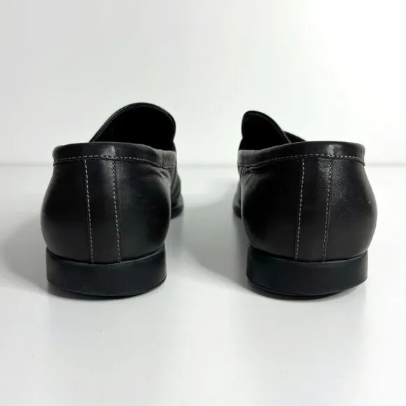 ERMENEGILDO ZEGNA Mens Black Leather Loafers
