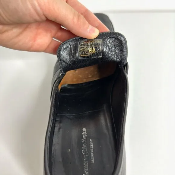 ERMENEGILDO ZEGNA Mens Black Leather Loafers