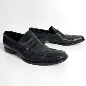 ERMENEGILDO ZEGNA Mens Black Leather Loafers
