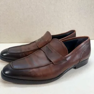 Ermenegildo Zegna Mens Dark Brown Ombre Slip on Loafers- size US 11, EU 10