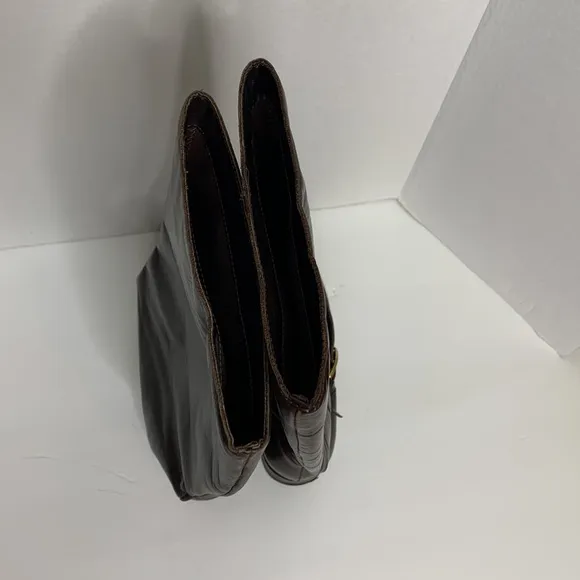 Etienne Aigner | Brown Leather Mid Calf LEGACY Boots Tall Gold Embellished Boot