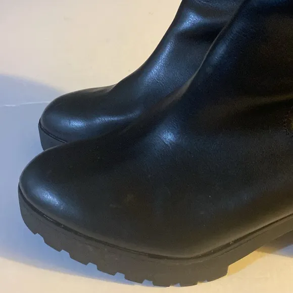 EUC ALDO Ankle Boots, Booties, Leather, Platform, Sz 9, chunky, block heel