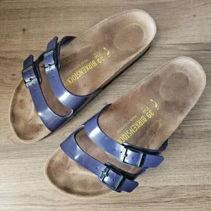 EUC BIRKENSTOCK BLUE DOUBLE STRAPS WOMENS SANDALS SIZE 39 8 - 8.5